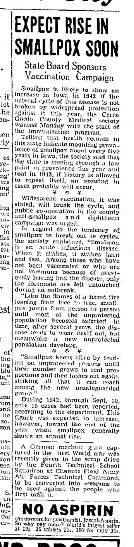 Nov. 9, 1942: Smallpox